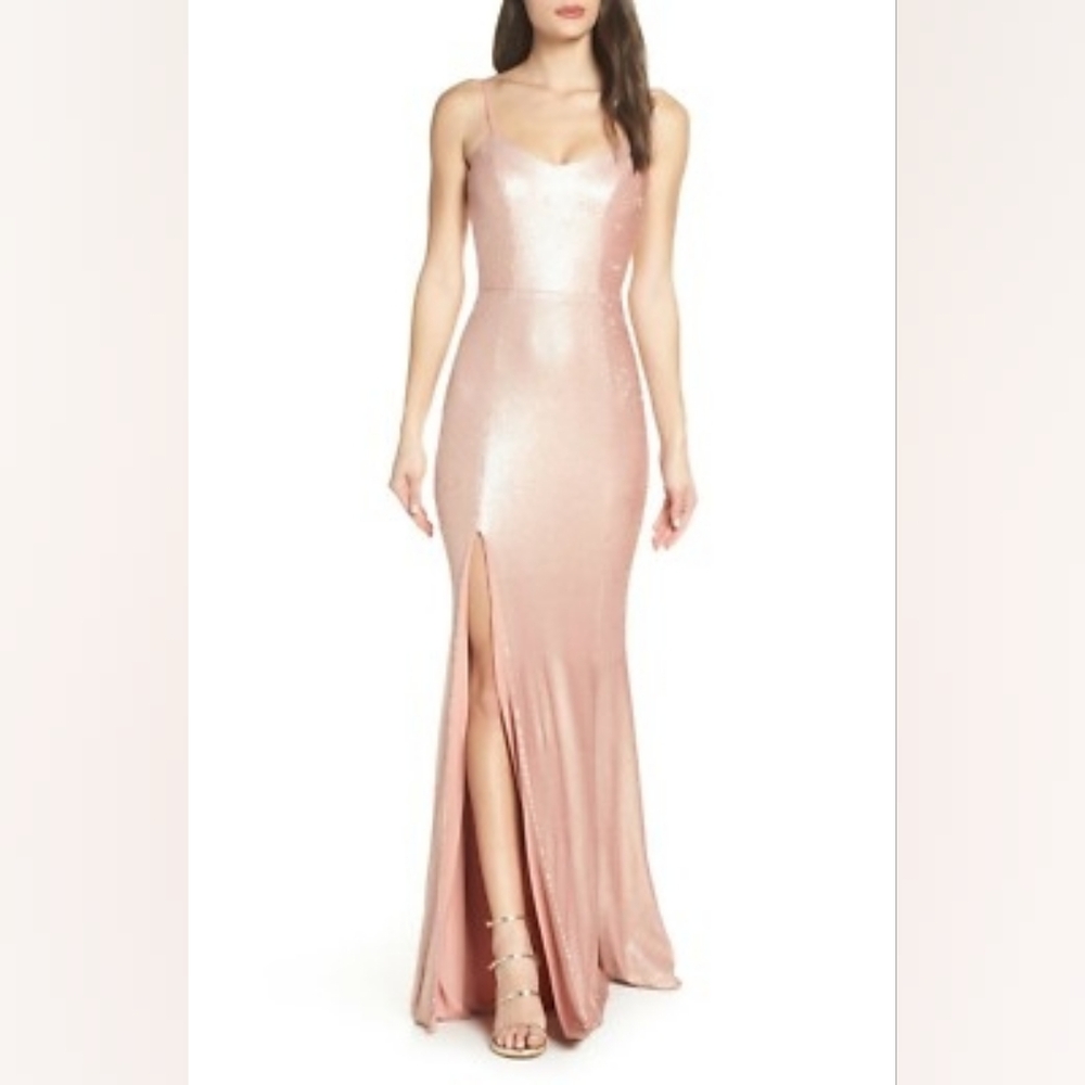Dress the Population Pink Sequin Gown